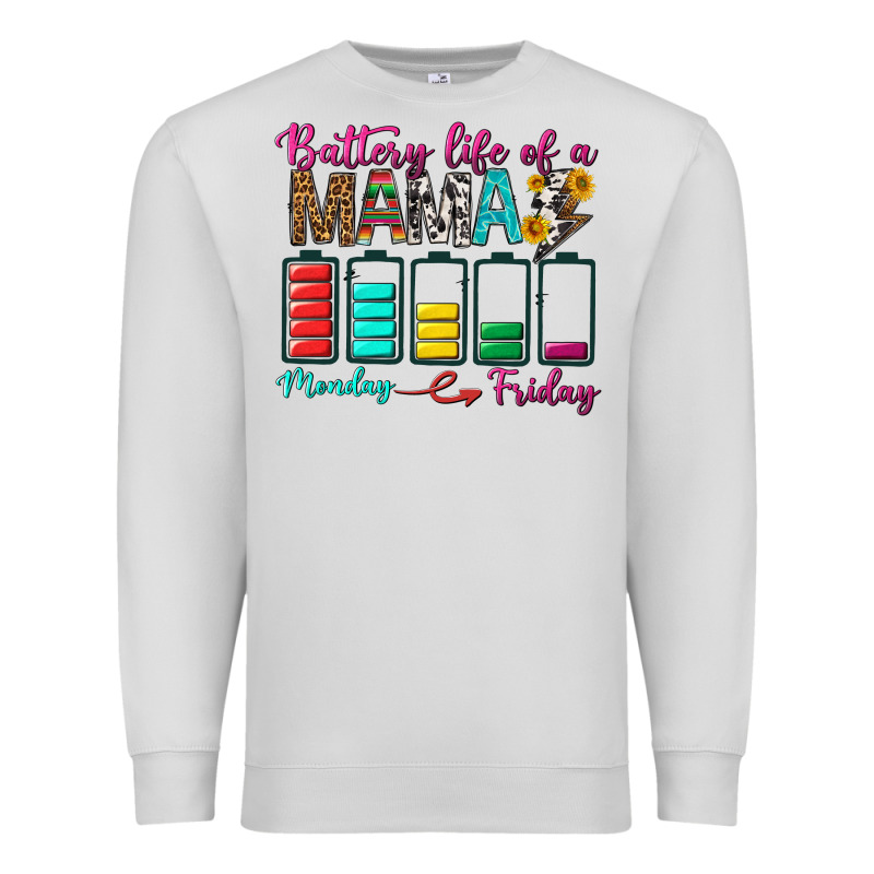 Battery Life Of A Mama Premium Sweatshirt by BundleAndBundleShop | Teevron