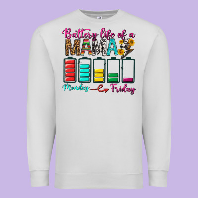 Battery Life Of A Mama Premium Sweatshirt Designed By Bundleandbundleshop