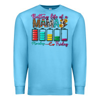 Ocean Blue Battery Life Of A Mama Premium Sweatshirt - BundleAndBundleShop