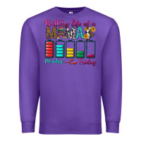 Purple Battery Life Of A Mama Premium Sweatshirt - BundleAndBundleShop