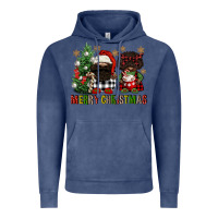 Vintage Denim merry christmas buffalo afro gnomies Vintage Hoodie - FaDigitalArtStudio