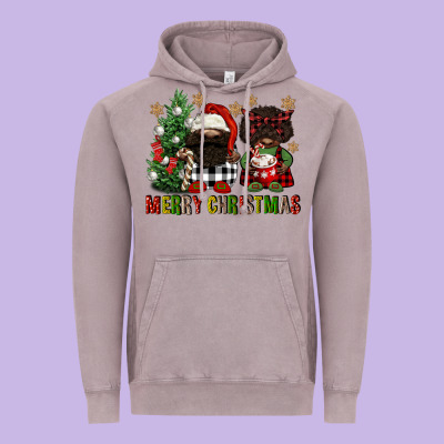 Merry Christmas Buffalo Afro Gnomies Vintage Hoodie Designed By Fadigitalartstudio