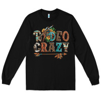 Black rodeo crazy bucking bronco cowboy Long Sleeve Tee - Artiststas