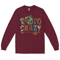 Burgundy rodeo crazy bucking bronco cowboy Long Sleeve Tee - Artiststas