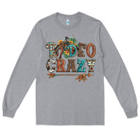 Heather Grey rodeo crazy bucking bronco cowboy Long Sleeve Tee - Artiststas