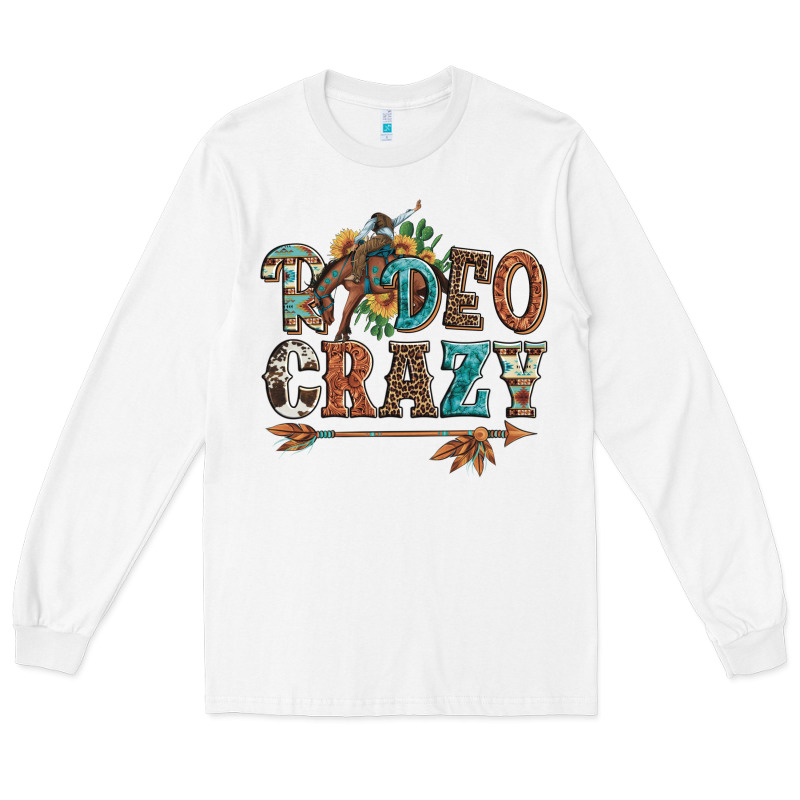 Rodeo Crazy Bucking Bronco Cowboy Long Sleeve Tee by Artiststas | Teevron