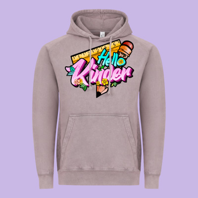 Hello Kinder Vintage Hoodie Designed By Jahusdesignshop