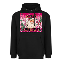 Black merry pink christmas santa Heavyweight Hoodie - MaliasSmallBusiness