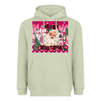 Matcha merry pink christmas santa Heavyweight Hoodie - MaliasSmallBusiness