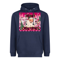 Navy merry pink christmas santa Heavyweight Hoodie - MaliasSmallBusiness