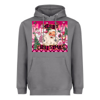Merry Pink Christmas Santa Heavyweight Hoodie | Teevron