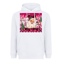 White merry pink christmas santa Heavyweight Hoodie - MaliasSmallBusiness