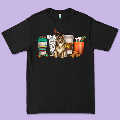 Premium Tee collie dog coffee cups