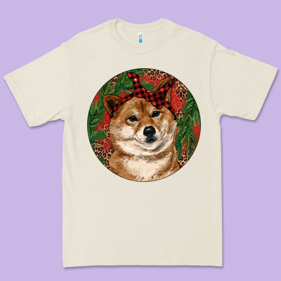 Shiba Inu Christmas Premium Tee Designed By Ranaportraitstore