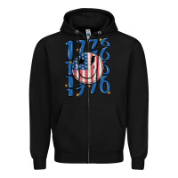 Black 1776 Zipper Hoodie - MaliasSmallBusiness