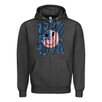 Charcoal Heather 1776 Zipper Hoodie - MaliasSmallBusiness