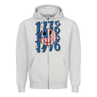 Dove Grey 1776 Zipper Hoodie - MaliasSmallBusiness