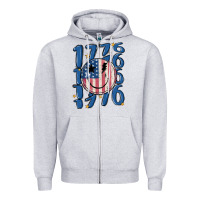 Heather Grey 1776 Zipper Hoodie - MaliasSmallBusiness
