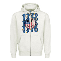 Oatmeal Heather 1776 Zipper Hoodie - MaliasSmallBusiness