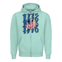 Seafoam 1776 Zipper Hoodie - MaliasSmallBusiness