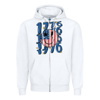 White 1776 Zipper Hoodie - MaliasSmallBusiness