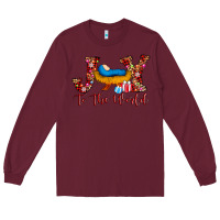 Burgundy joy to the world Long Sleeve Tee - AdoDesignShop
