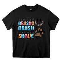 Black if you dont brushy brush i will shavey shave Heavy Core Tee - MaliasSmallBusiness