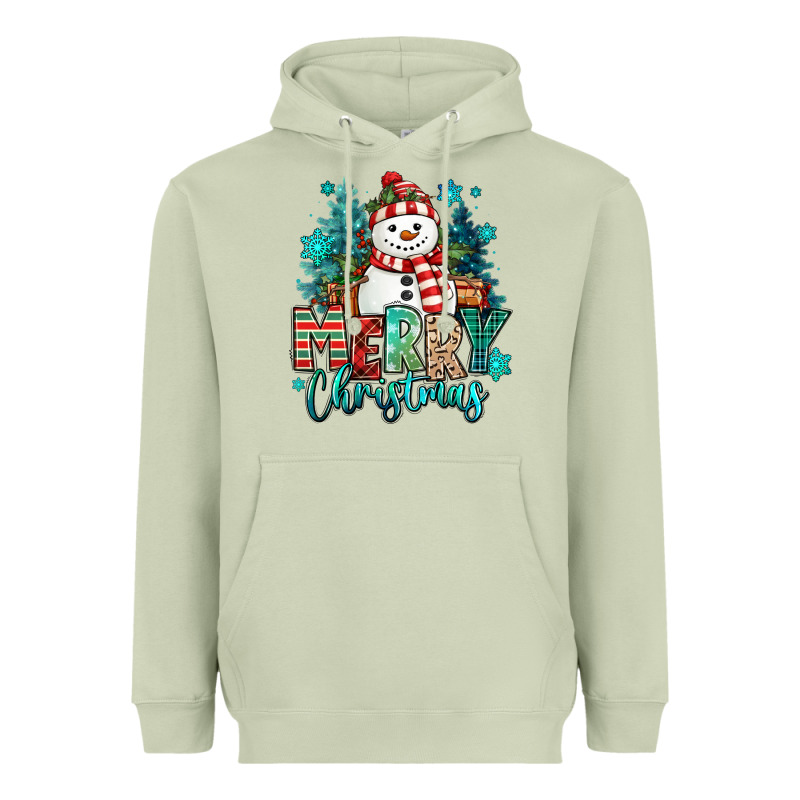 Merry Christmas Snowman Heavyweight Hoodie by MaliasSmallBusiness | Teevron