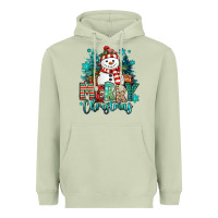Matcha merry christmas snowman Heavyweight Hoodie - MaliasSmallBusiness