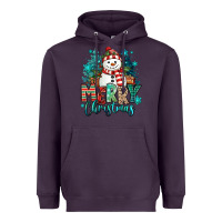 Plum merry christmas snowman Heavyweight Hoodie - MaliasSmallBusiness
