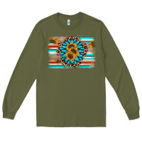 Army Green gemstone sunflower background Long Sleeve Tee - AdoDesignShop