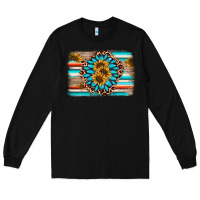 Black gemstone sunflower background Long Sleeve Tee - AdoDesignShop