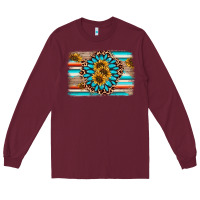Burgundy gemstone sunflower background Long Sleeve Tee - AdoDesignShop