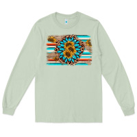 Matcha gemstone sunflower background Long Sleeve Tee - AdoDesignShop
