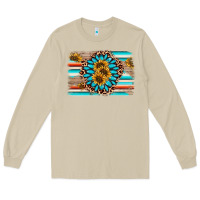 Mushroom gemstone sunflower background Long Sleeve Tee - AdoDesignShop