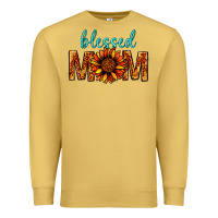 Antique Gold Blessed Mom Premium Sweatshirt - BundleAndBundleShop