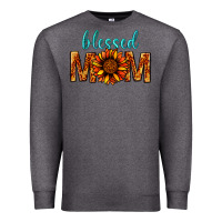 Charcoal Heather Blessed Mom Premium Sweatshirt - BundleAndBundleShop