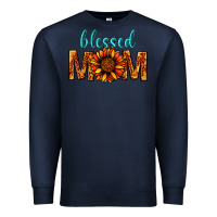 Navy Blessed Mom Premium Sweatshirt - BundleAndBundleShop