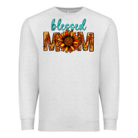 Oatmeal Heather Blessed Mom Premium Sweatshirt - BundleAndBundleShop