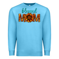 Ocean Blue Blessed Mom Premium Sweatshirt - BundleAndBundleShop