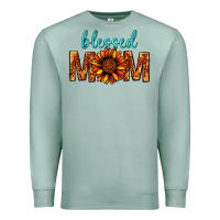 Seafoam Blessed Mom Premium Sweatshirt - BundleAndBundleShop