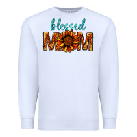 White Blessed Mom Premium Sweatshirt - BundleAndBundleShop