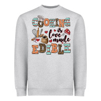 Heather Grey cooking is love made edible Heavyweight Sweatshirt - AdoDesignShop