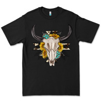 Black cow aztec western bull skull Premium Tee - texasbilliewilder