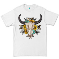 White cow aztec western bull skull Premium Tee - texasbilliewilder