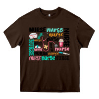 Chocolate Brown nurse Heavy Core Tee - MaliasSmallBusiness