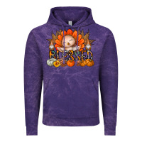 Cloud Purple Thanksgiving Turkey Pumpkin Blessed Vintage Hoodie - CowhideDigitalArt