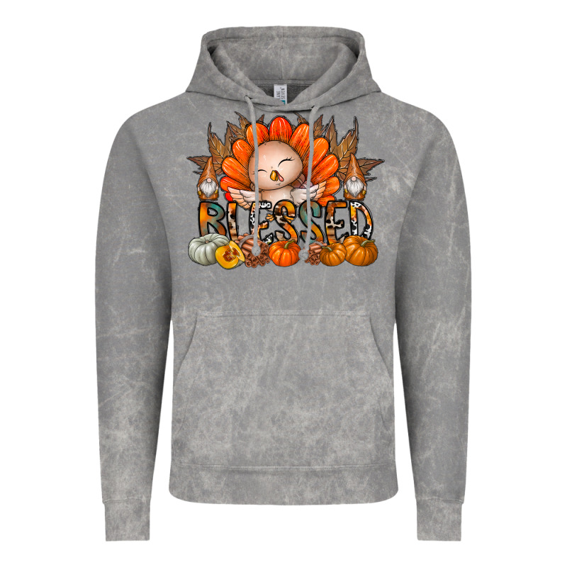 Thanksgiving Turkey Pumpkin Blessed Vintage Hoodie by CowhideDigitalArt | Teevron