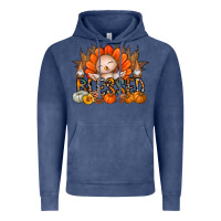 Vintage Denim Thanksgiving Turkey Pumpkin Blessed Vintage Hoodie - CowhideDigitalArt