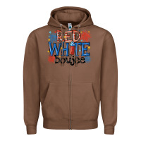 Chestnut red white boujee Zipper Hoodie - MaliasSmallBusiness